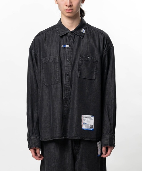 In・stru(men-tal).(インストルメンタル)の「Cotton Tencel Denim Long-sleeve Shirt(シャツ/ブラウス・メンズ・ブラック/インディゴブルー・46/44)」の5枚目の写真