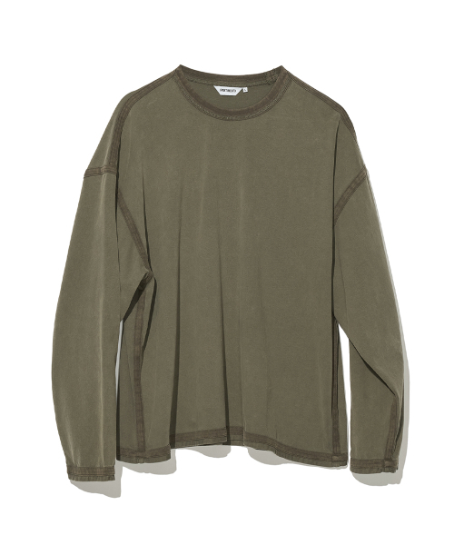 PARTIMENTO(パルティメント)の「VTG ウォッシュドバインディングロングスリーブカーキ(Tシャツ/カットソー・メンズ・その他・MEDIUM/LARGE)」の1枚目の写真