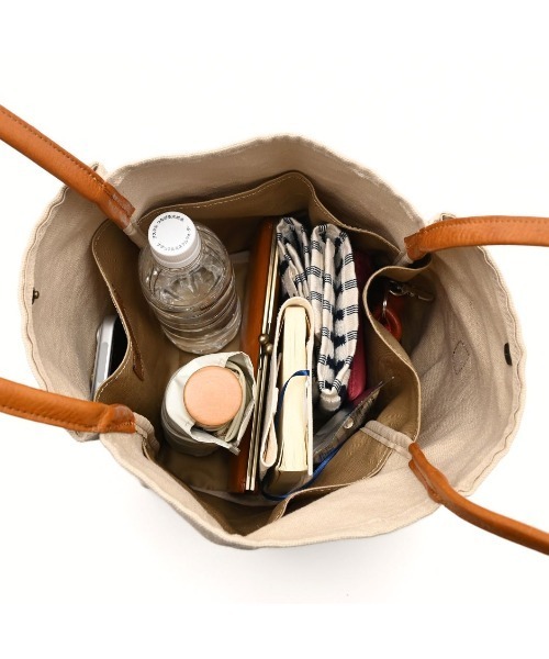 CLEDRAN（クレドラン）の「【コットンジュート ハンドル肩掛け可能】CL4013 HASA TWO SIDES TOTE M（トートバッグ・レディース・ベージュ/チョコ/ブラック・FREE）」の9枚目の写真