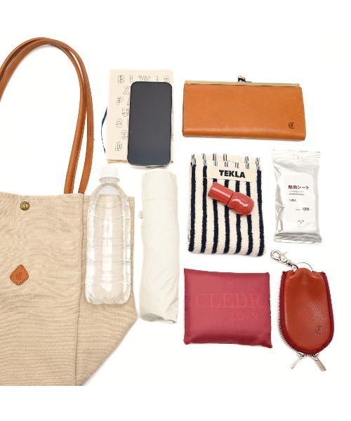 CLEDRAN（クレドラン）の「【コットンジュート ハンドル肩掛け可能】CL4013 HASA TWO SIDES TOTE M（トートバッグ・レディース・ベージュ/チョコ/ブラック・FREE）」の10枚目の写真