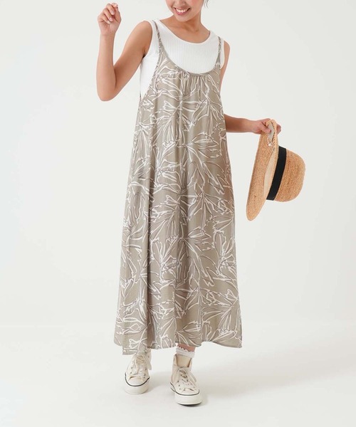 HEART MARKET(ハートマーケット)の「ボタニカルキャミワンピース(ワンピース・レディース・カーキ系/グリーン系/ブラック系・FREE)」の1枚目の写真