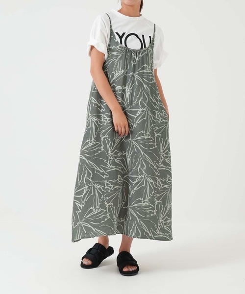 HEART MARKET(ハートマーケット)の「ボタニカルキャミワンピース(ワンピース・レディース・カーキ系/グリーン系/ブラック系・FREE)」の3枚目の写真
