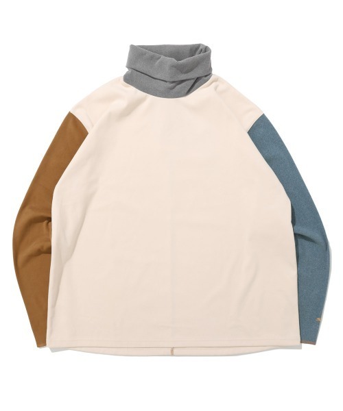 KRIFF MAYER Lady's Collection（クリフメイヤーレディースコレクション）の「もちのび -TOUGH & WARM-ハイネックロンT（Tシャツ/カットソー・レディース・ナチュラル/グレー/ブルー/キャメル/カラフル/チャコール・LARGE/MEDIUM）」の6枚目の写真