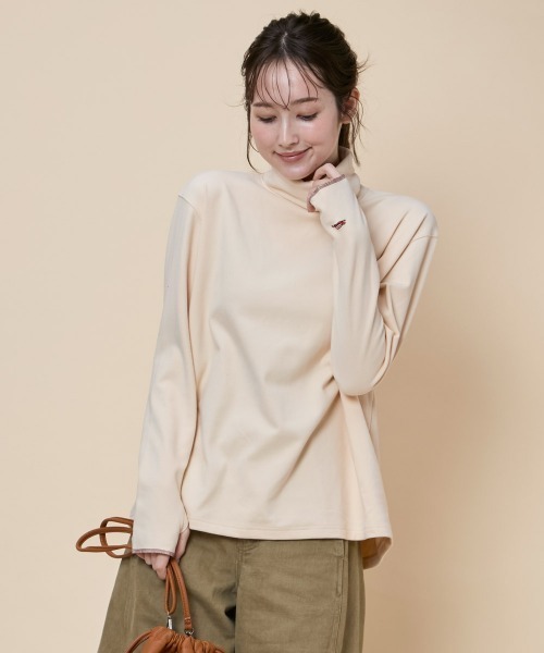 KRIFF MAYER Lady's Collection（クリフメイヤーレディースコレクション）の「もちのび -TOUGH & WARM-ハイネックロンT（Tシャツ/カットソー・レディース・ナチュラル/グレー/ブルー/キャメル/カラフル/チャコール・LARGE/MEDIUM）」の10枚目の写真