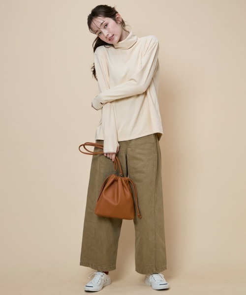 KRIFF MAYER Lady's Collection（クリフメイヤーレディースコレクション）の「もちのび -TOUGH & WARM-ハイネックロンT（Tシャツ/カットソー・レディース・ナチュラル/グレー/ブルー/キャメル/カラフル/チャコール・LARGE/MEDIUM）」の11枚目の写真