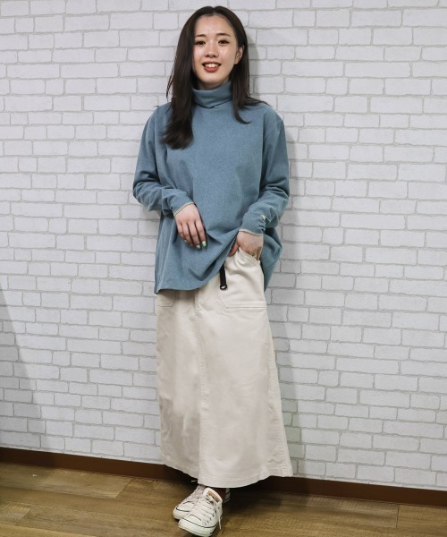 KRIFF MAYER Lady's Collection（クリフメイヤーレディースコレクション）の「もちのび -TOUGH & WARM-ハイネックロンT（Tシャツ/カットソー・レディース・ナチュラル/グレー/ブルー/キャメル/カラフル/チャコール・LARGE/MEDIUM）」の18枚目の写真