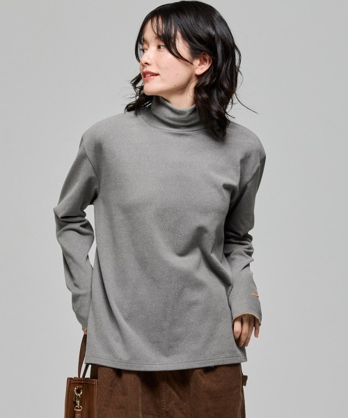 KRIFF MAYER Lady's Collection（クリフメイヤーレディースコレクション）の「もちのび -TOUGH & WARM-ハイネックロンT（Tシャツ/カットソー・レディース・ナチュラル/グレー/ブルー/キャメル/カラフル/チャコール・LARGE/MEDIUM）」の8枚目の写真