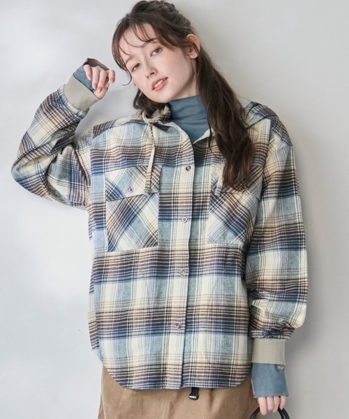 KRIFF MAYER Lady's Collection（クリフメイヤーレディースコレクション）の「もちのび -TOUGH & WARM-ハイネックロンT（Tシャツ/カットソー・レディース・ナチュラル/グレー/ブルー/キャメル/カラフル/チャコール・LARGE/MEDIUM）」の19枚目の写真