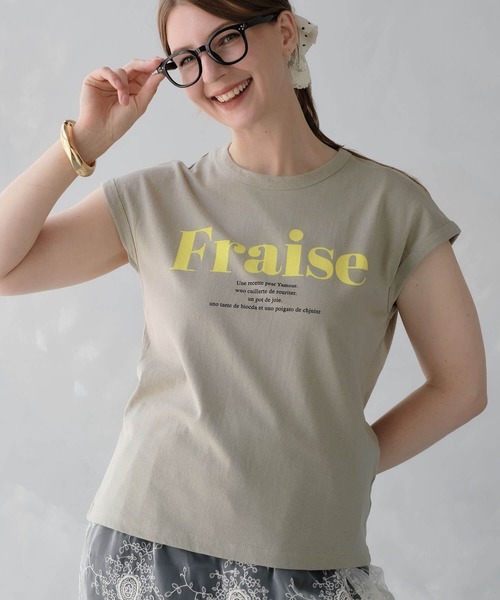 ZAKKA-BOX(ザッカボックス)の「FraiseロゴTシャツ(Tシャツ/カットソー・レディース・カーキ/ホワイト/ブラック・FREE)」の3枚目の写真