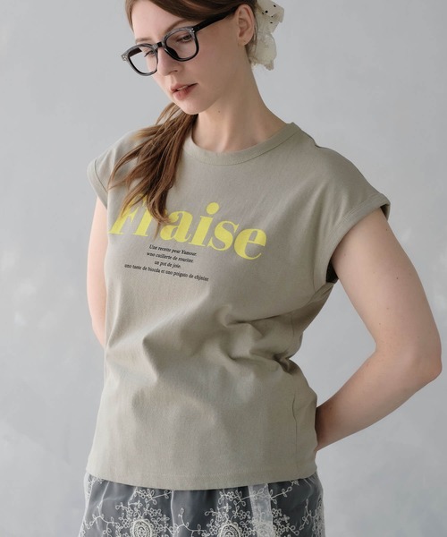 ZAKKA-BOX(ザッカボックス)の「FraiseロゴTシャツ(Tシャツ/カットソー・レディース・カーキ/ホワイト/ブラック・FREE)」の9枚目の写真