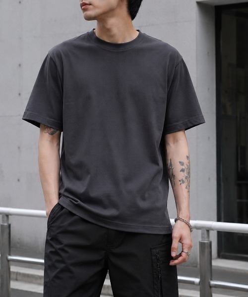 FreeZone(フリーゾーン)の「コットン100% ベーシッククルーネック半袖Tシャツ(Tシャツ/カットソー・レディース・ブラック/グレー/グリーン/ホワイト・F)」の1枚目の写真