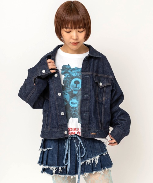 RNA(アールエヌエー)の「J2194 ワイドショートGジャン(デニムジャケット・レディース・ワンウォッシュ・MEDIUM)」の2枚目の写真