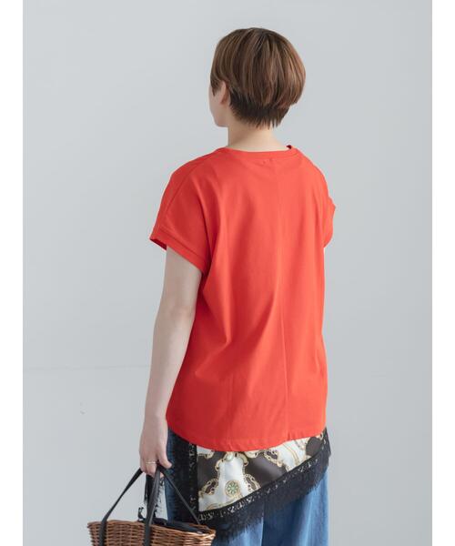 Te chichi(テチチ)の「【接触冷感】エンボスロゴフレンチスリーブTシャツ(Tシャツ/カットソー・レディース・レッド/ベージュ/チャコールグレー/オフホワイト・F)」の17枚目の写真