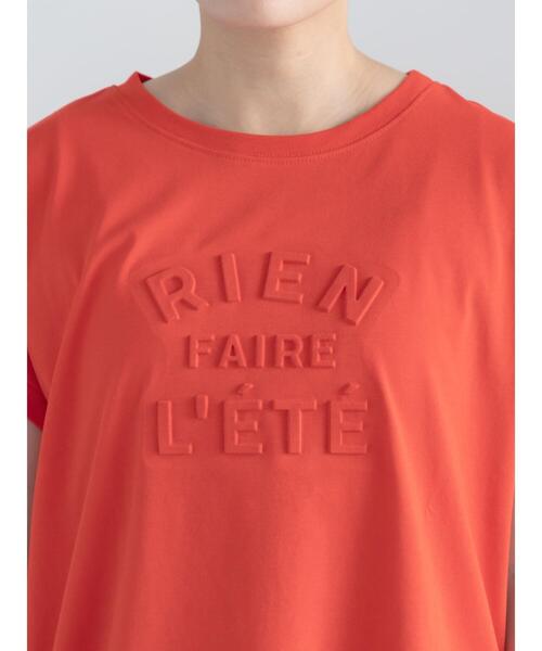 Te chichi(テチチ)の「【接触冷感】エンボスロゴフレンチスリーブTシャツ(Tシャツ/カットソー・レディース・レッド/ベージュ/チャコールグレー/オフホワイト・F)」の19枚目の写真