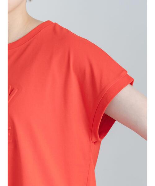 Te chichi(テチチ)の「【接触冷感】エンボスロゴフレンチスリーブTシャツ(Tシャツ/カットソー・レディース・レッド/ベージュ/チャコールグレー/オフホワイト・F)」の20枚目の写真