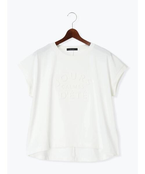 Te chichi(テチチ)の「【接触冷感】エンボスロゴフレンチスリーブTシャツ(Tシャツ/カットソー・レディース・レッド/ベージュ/チャコールグレー/オフホワイト・F)」の21枚目の写真