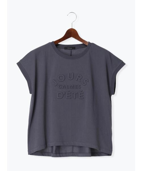 Te chichi(テチチ)の「【接触冷感】エンボスロゴフレンチスリーブTシャツ(Tシャツ/カットソー・レディース・レッド/ベージュ/チャコールグレー/オフホワイト・F)」の22枚目の写真