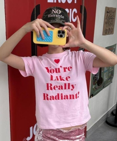 ViViDAY(ビビデー)の「ハート&英字プリント tシャツ(Tシャツ/カットソー・レディース・ピンク・M)」の14枚目の写真