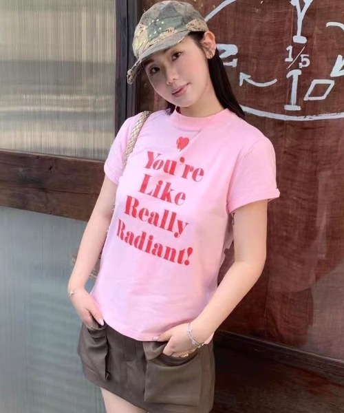 ViViDAY(ビビデー)の「ハート&英字プリント tシャツ(Tシャツ/カットソー・レディース・ピンク・M)」の10枚目の写真