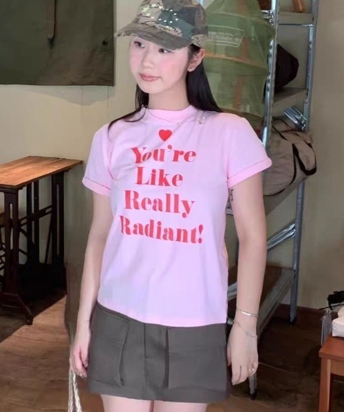 ViViDAY(ビビデー)の「ハート&英字プリント tシャツ(Tシャツ/カットソー・レディース・ピンク・M)」の12枚目の写真