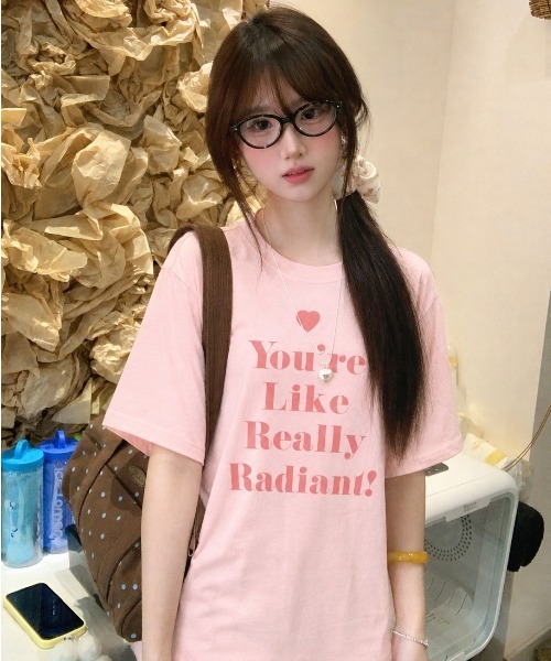 ViViDAY(ビビデー)の「ハート&英字プリント tシャツ(Tシャツ/カットソー・レディース・ピンク・M)」の8枚目の写真