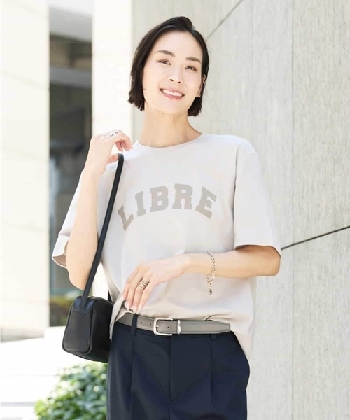 MICHEL KLEIN(ミッシェル・クラン)の「ボクシ―ロゴTシャツ(Tシャツ/カットソー・レディース・チャコールグレー/ホワイト/ライトグレー・38)」の4枚目の写真