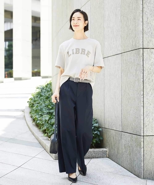 MICHEL KLEIN(ミッシェル・クラン)の「ボクシ―ロゴTシャツ(Tシャツ/カットソー・レディース・チャコールグレー/ホワイト/ライトグレー・38)」の6枚目の写真