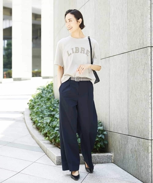 MICHEL KLEIN(ミッシェル・クラン)の「ボクシ―ロゴTシャツ(Tシャツ/カットソー・レディース・チャコールグレー/ホワイト/ライトグレー・38)」の7枚目の写真