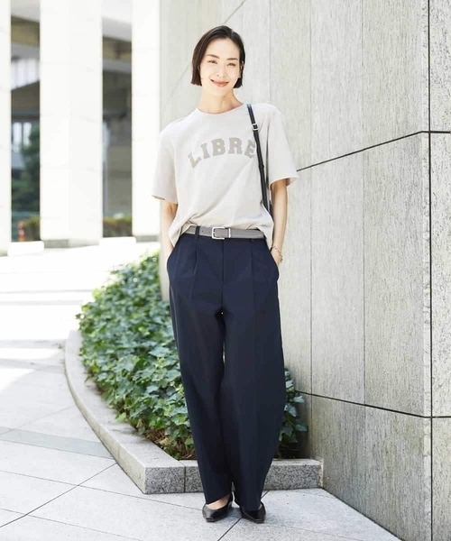 MICHEL KLEIN(ミッシェル・クラン)の「ボクシ―ロゴTシャツ(Tシャツ/カットソー・レディース・チャコールグレー/ホワイト/ライトグレー・38)」の8枚目の写真
