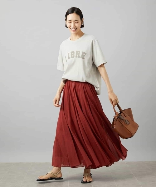 MICHEL KLEIN(ミッシェル・クラン)の「ボクシ―ロゴTシャツ(Tシャツ/カットソー・レディース・チャコールグレー/ホワイト/ライトグレー・38)」の9枚目の写真