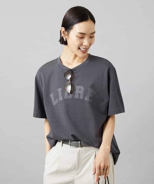 MICHEL KLEIN(ミッシェル・クラン)の「ボクシ―ロゴTシャツ(Tシャツ/カットソー・レディース・チャコールグレー/ホワイト/ライトグレー・38)」の22枚目の写真