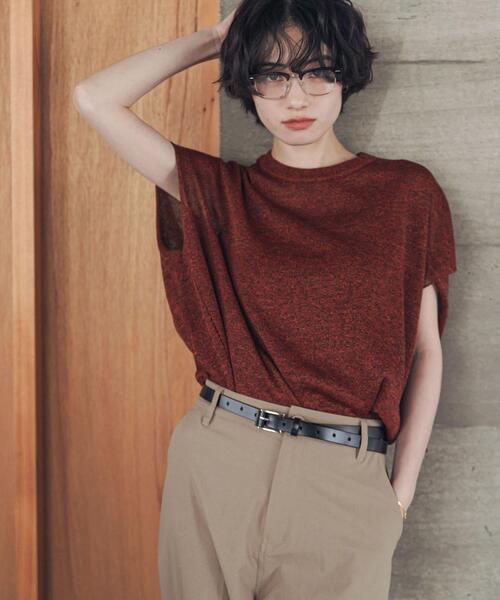 URBAN RESEARCH DOORS（アーバンリサーチドアーズ）の「『洗濯可/UVカット』『UR TECH』Aircareフレンチニットプルオーバー | ライトニット/サマーニット/フレンチスリーブ/大人カジュアル（その他トップス・レディース・ブラウン/レッド/ブラック・FREE）」の19枚目の写真