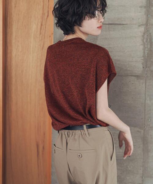 URBAN RESEARCH DOORS（アーバンリサーチドアーズ）の「『洗濯可/UVカット』『UR TECH』Aircareフレンチニットプルオーバー | ライトニット/サマーニット/フレンチスリーブ/大人カジュアル（その他トップス・レディース・ブラウン/レッド/ブラック・FREE）」の21枚目の写真