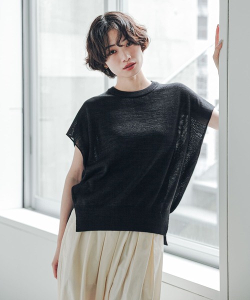URBAN RESEARCH DOORS(アーバンリサーチドアーズ)の「『UR TECH』Aircareフレンチニットプルオーバー(その他トップス・レディース・ブラウン/レッド/ブラック・FREE)」の9枚目の写真