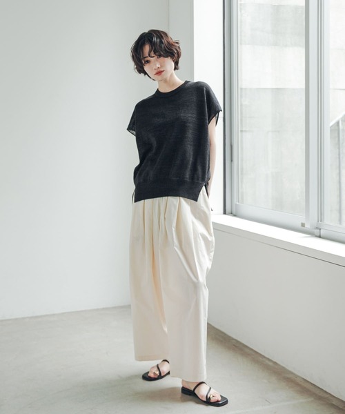 URBAN RESEARCH DOORS(アーバンリサーチドアーズ)の「『UR TECH』Aircareフレンチニットプルオーバー(その他トップス・レディース・ブラウン/レッド/ブラック・FREE)」の4枚目の写真