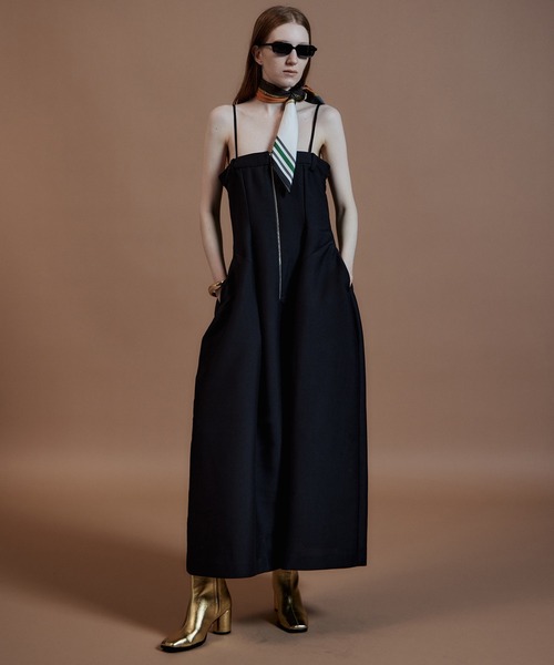 MAISON SPECIAL(メゾンスペシャル)の「Tulip Silhouette Camisole Dress/チューリップシルエットキャミワンピース(ワンピース・レディース・グレー/ブラック・36/38)」の2枚目の写真