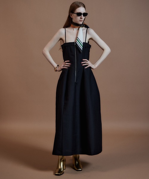 MAISON SPECIAL(メゾンスペシャル)の「Tulip Silhouette Camisole Dress/チューリップシルエットキャミワンピース(ワンピース・レディース・グレー/ブラック・36/38)」の4枚目の写真