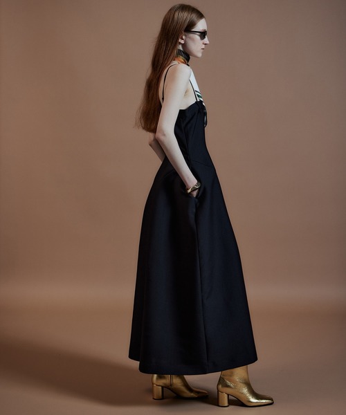 MAISON SPECIAL(メゾンスペシャル)の「Tulip Silhouette Camisole Dress/チューリップシルエットキャミワンピース(ワンピース・レディース・グレー/ブラック・36/38)」の6枚目の写真