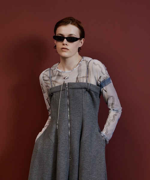 MAISON SPECIAL(メゾンスペシャル)の「Tulip Silhouette Camisole Dress/チューリップシルエットキャミワンピース(ワンピース・レディース・グレー/ブラック・36/38)」の13枚目の写真