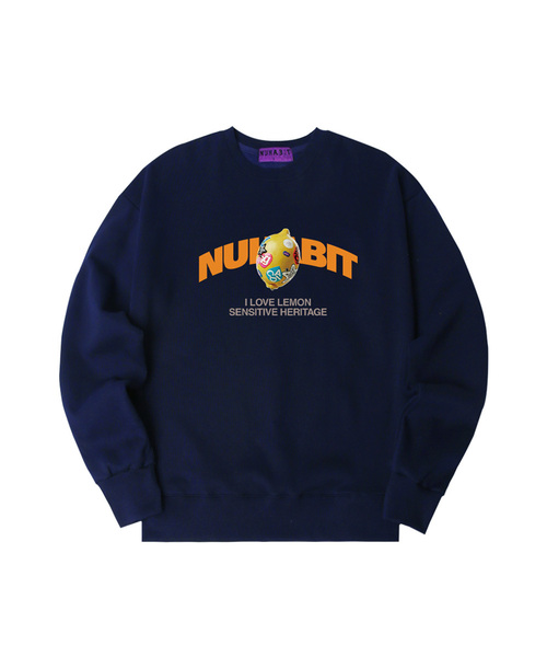 NUHABIT（ニューハビット）の「N/H レモン オーバーサイズ 裏起毛 スウェット (GOM4-5NH1333)（スウェット・メンズ・ブラック/ホワイト/ネイビー/アイボリー/アッシュグレー/ライトグレー・MEDIUM/LARGE/X-LARGE）」の6枚目の写真