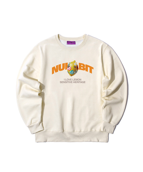 NUHABIT（ニューハビット）の「N/H レモン オーバーサイズ 裏起毛 スウェット (GOM4-5NH1333)（スウェット・メンズ・ブラック/ホワイト/ネイビー/アイボリー/アッシュグレー/ライトグレー・MEDIUM/LARGE/X-LARGE）」の3枚目の写真