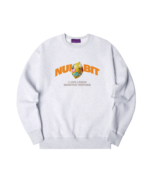 NUHABIT（ニューハビット）の「N/H レモン オーバーサイズ 裏起毛 スウェット (GOM4-5NH1333)（スウェット・メンズ・ブラック/ホワイト/ネイビー/アイボリー/アッシュグレー/ライトグレー・MEDIUM/LARGE/X-LARGE）」の4枚目の写真