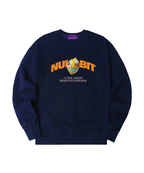 NUHABIT（ニューハビット）の「N/H レモン オーバーサイズ 裏起毛 スウェット (GOM4-5NH1333)（スウェット・メンズ・ブラック/ホワイト/ネイビー/アイボリー/アッシュグレー/ライトグレー・MEDIUM/LARGE/X-LARGE）」の9枚目の写真