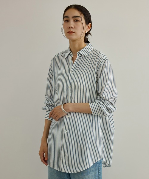 AMERICANA（アメリカーナ）の「【Americana（アメリカーナ） for SALON】ストライプシャツ（シャツ/ブラウス・レディース・ベージュ系その他2/ブルー系その他4・FREE）」の4枚目の写真