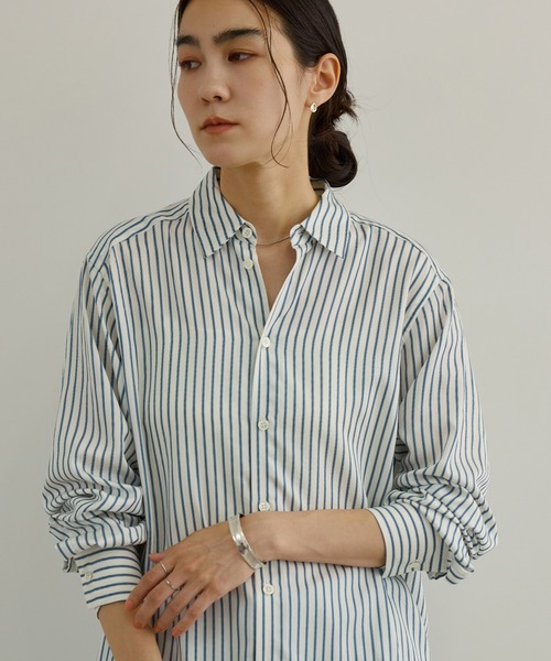 AMERICANA（アメリカーナ）の「【Americana（アメリカーナ） for SALON】ストライプシャツ（シャツ/ブラウス・レディース・ベージュ系その他2/ブルー系その他4・FREE）」の13枚目の写真