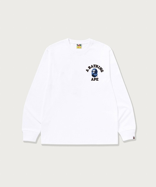 A BATHING APE(アベイシングエイプ)の「COLOR CAMO COLLEGE ATS LS TEE(Tシャツ/カットソー・メンズ・ホワイト×レッド/ホワイト×ネイビー/ホワイト×パープル/ブラック×パープル/ブラック×レッド/ブラック×ブルー/ホワイト系その他3/ブラック系その他6・X-LARGE/LARGE/MEDIUM/SMALL/XX-LARGE)」の3枚目の写真