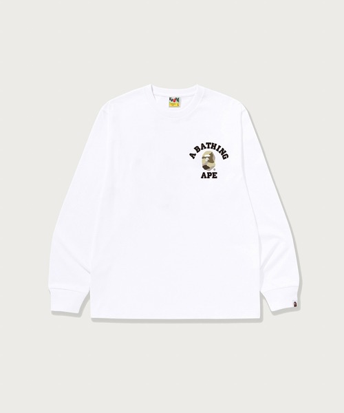 A BATHING APE(アベイシングエイプ)の「COLOR CAMO COLLEGE ATS LS TEE(Tシャツ/カットソー・メンズ・ホワイト×レッド/ホワイト×ネイビー/ホワイト×パープル/ブラック×パープル/ブラック×レッド/ブラック×ブルー/ホワイト系その他3/ブラック系その他6・X-LARGE/LARGE/MEDIUM/SMALL/XX-LARGE)」の5枚目の写真