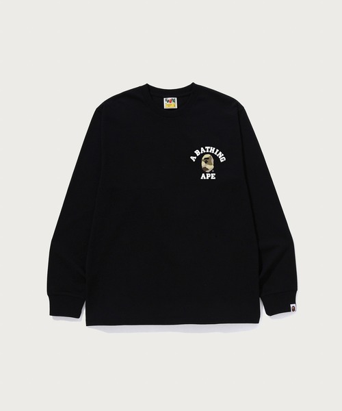 A BATHING APE(アベイシングエイプ)の「COLOR CAMO COLLEGE ATS LS TEE(Tシャツ/カットソー・メンズ・ホワイト×レッド/ホワイト×ネイビー/ホワイト×パープル/ブラック×パープル/ブラック×レッド/ブラック×ブルー/ホワイト系その他3/ブラック系その他6・X-LARGE/LARGE/MEDIUM/SMALL/XX-LARGE)」の8枚目の写真