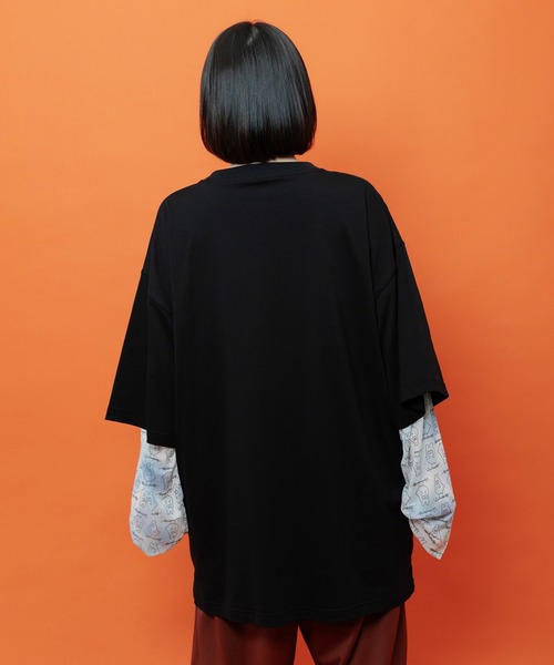 ScoLar(スカラー)の「362129:ポンポン ポポラ柄Tシャツ(Tシャツ/カットソー・レディース・オレンジ/オフホワイト/グリーン/ブラック・M)」の7枚目の写真