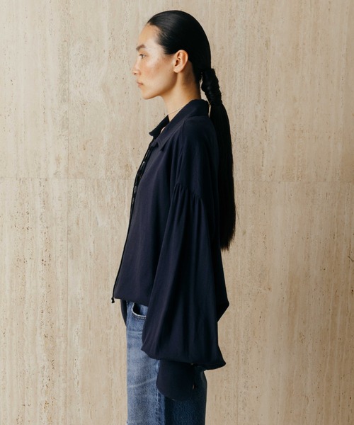 CREDONA(クレドナ)の「LACE UP BLOUSE/レースアップブラウス(シャツ/ブラウス・レディース・ネイビー/オフホワイト・FREE)」の16枚目の写真